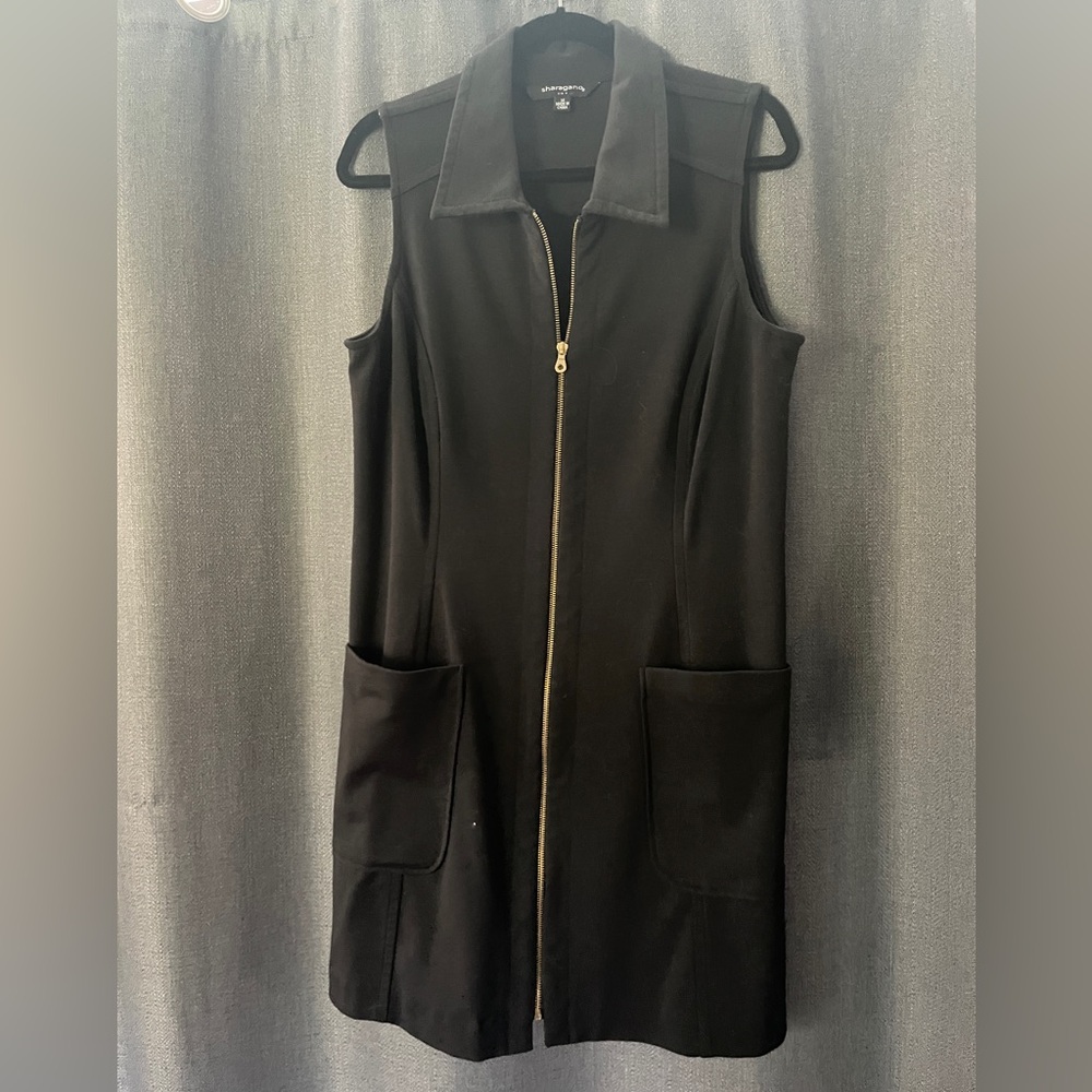 Black zip up dress with pockets
